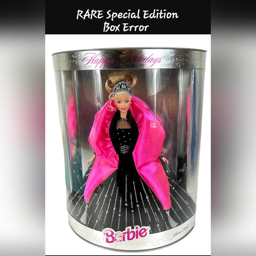 Barbie RARE MISPRINT 1998 Special Edition Happy Holidays Doll Mattel NIB Vintage